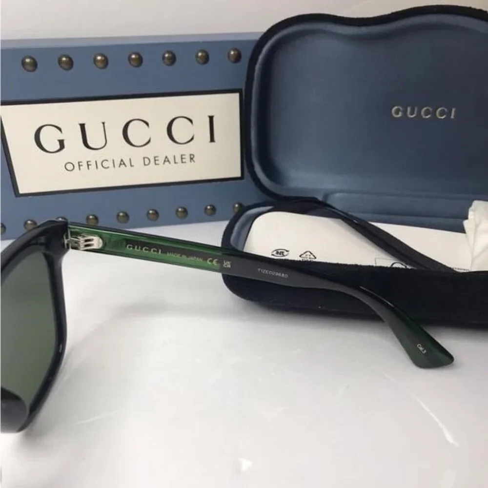 💯 - New Authentic Gucci GG0057SK 002 56 GG0057SK Unisex Sunglasses - Picture 5 of 15